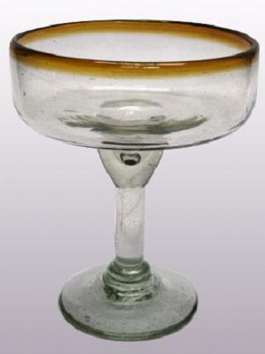 MEXICAN GLASSWARE / 'Amber Rim' large margarita glasses (set of 6)